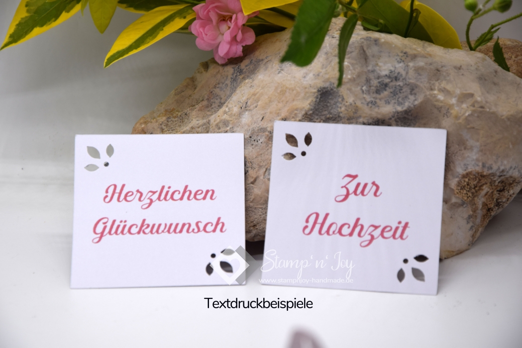 Explosionsbox Hochzeit ca. 7x7x7cm personalisierbar | Geldgeschenk | Zierschachtel | Motiv: Herzen, floral | fuchsia rosa weiß | Art. Nr. 03020306